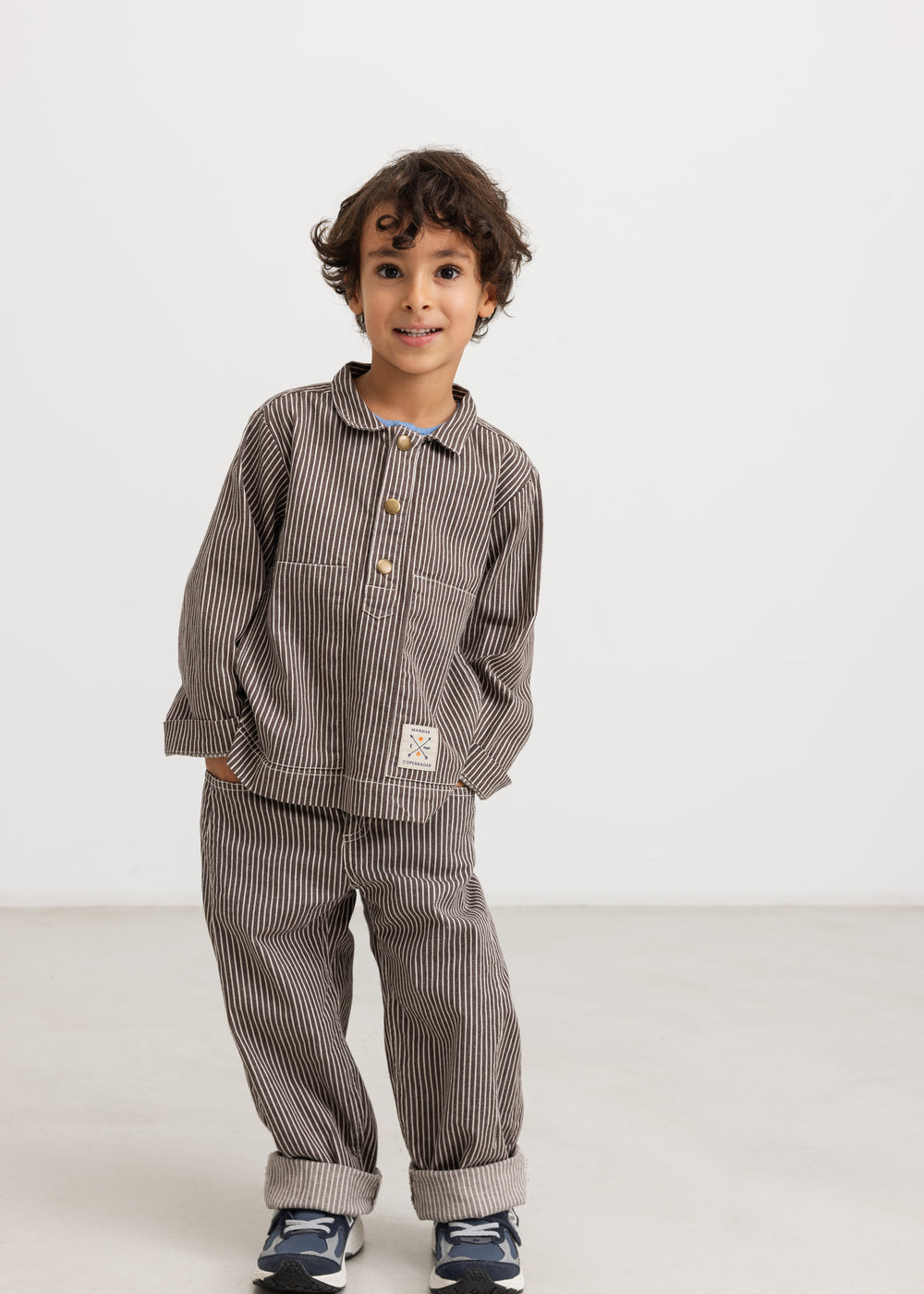 maramar - pando soft denim pants - dark brownie stripe