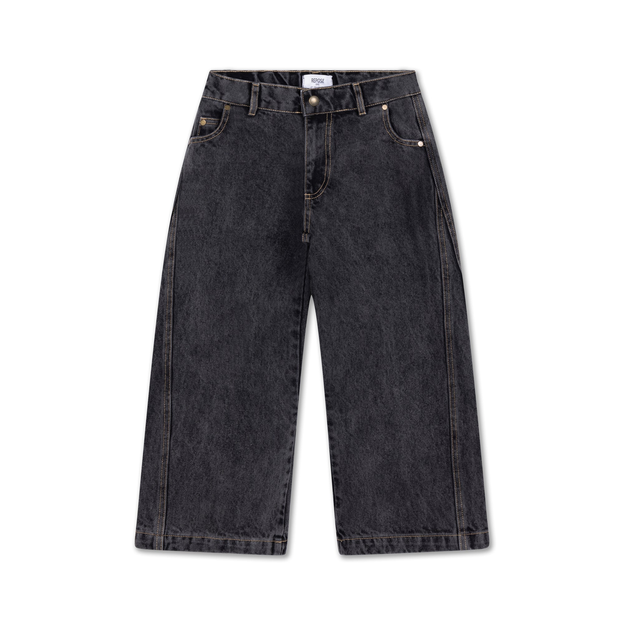 Repose ams - wide leg denim pants - slate grey