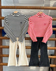 The campamento - kids - turtle neck - red stripes