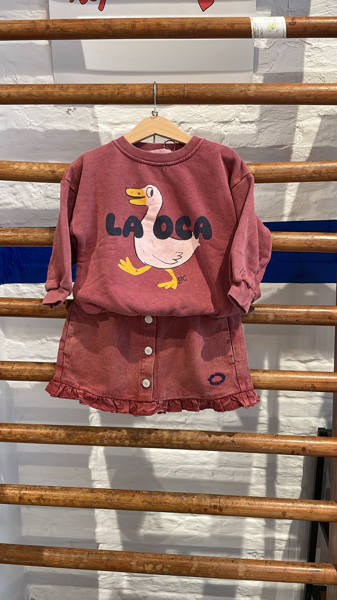 Bobo Choses - kids - tic tac toe ruffle skirt - brown