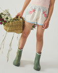 Gingersnaps - Nelly Cross-Stitch Shorts with Lace Trims