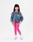 Goldie + Ace - mini peony print batwing denim jacket