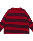 Repose ams - boxy sweatshirt - rusty mulberry block stripe