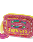 Handcrafted beaded makeup bag - Sardines