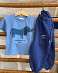 Weekend house kids - blue dog t-shirt - soft blue