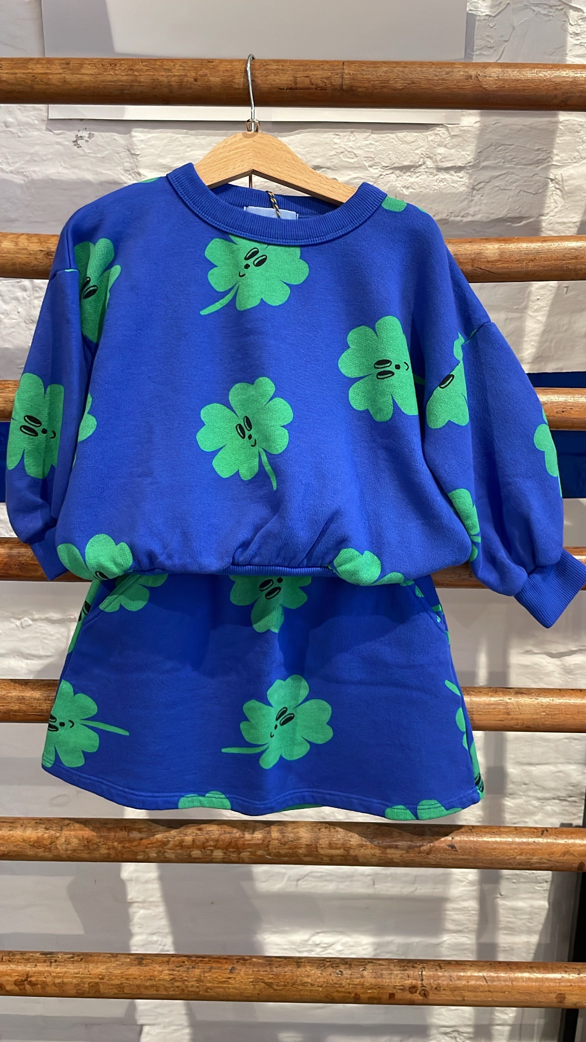 Bobo Choses - kids - lucky clover allover skirt - blue