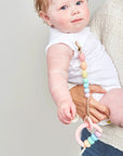 January moon - rainbow sherbet teether clip
