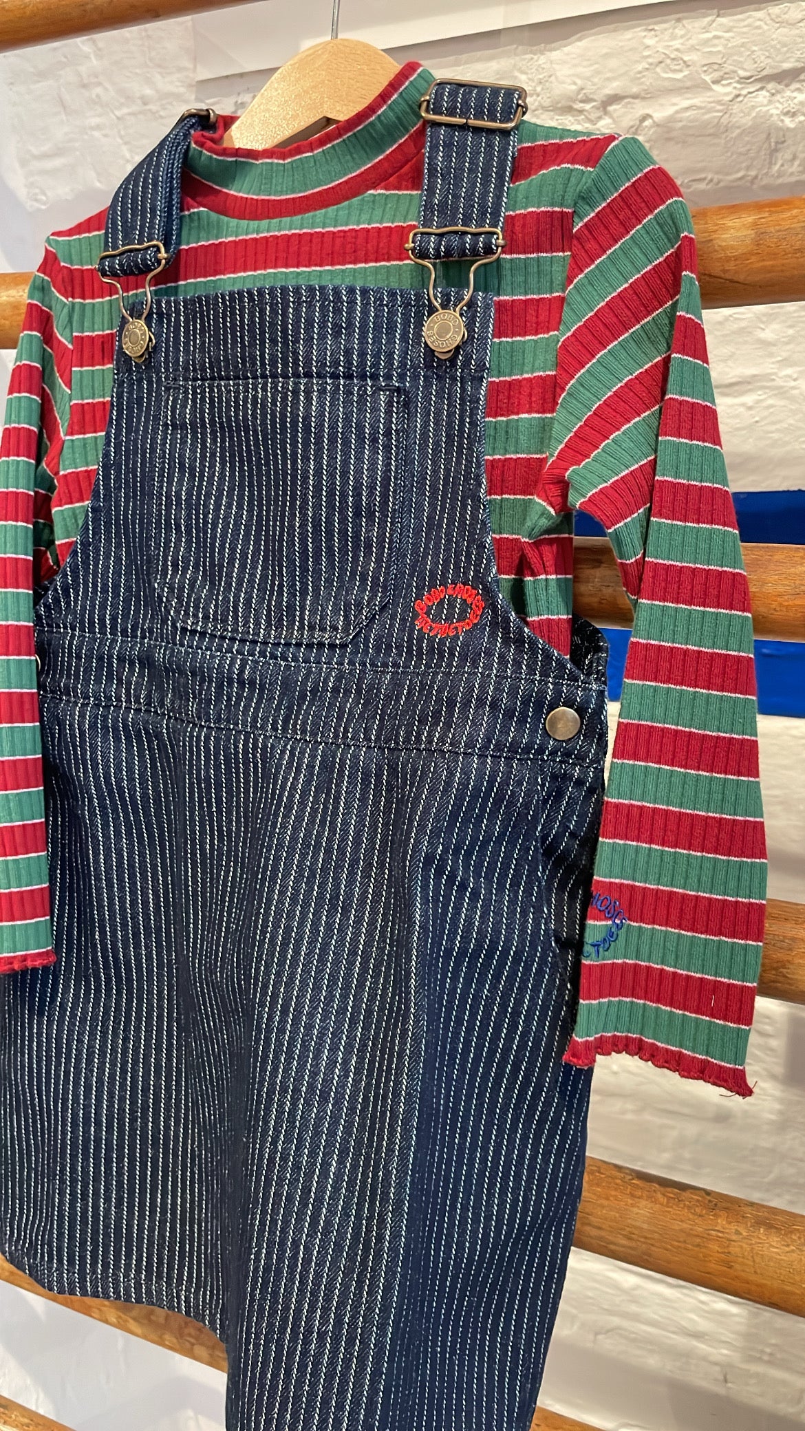 Bobo Choses - kids - tic tac toe denim dress - navy blue