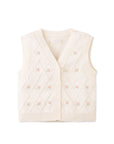 Gingersnaps - louise trellis knitted vest with flower embroidery