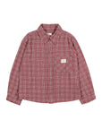 Buho - kids - tartan shirt - pomegranate