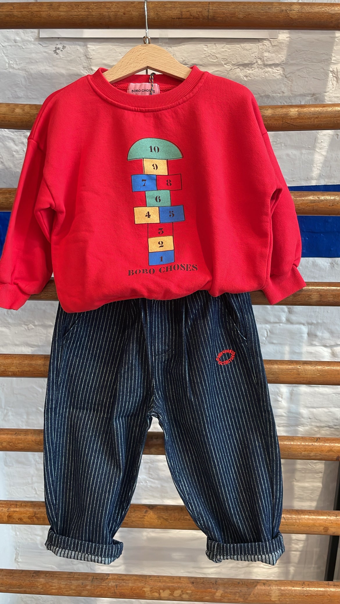 Bobo Choses - kids - hopscotch sweatshirt - red