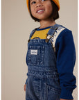 Goldie + Ace - BLAKE VINTAGE WASHED DENIM OVERALLS DARK DENIM