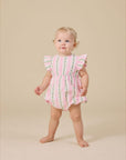 Goldie + Ace - antique stripes lani romper