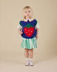 Goldie + Ace - scallop collar strawberry cropped blouse SET