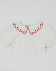 Goldie + Ace - scallop collar strawberry cropped blouse SET