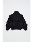 Maison Mangostan - ruffles nylon jacket - black