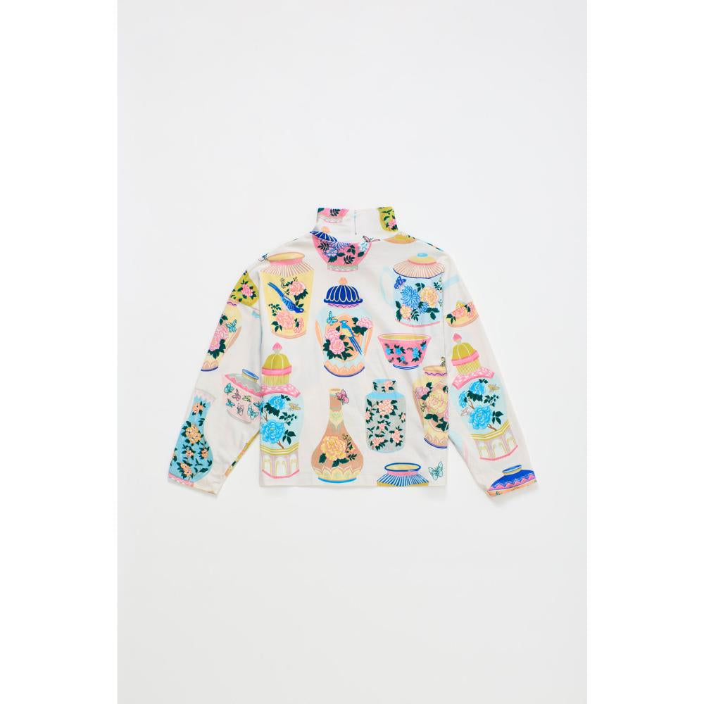 Maison Mangostan - porcelain turtle t-shirt - cloudy white