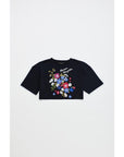 Maison Mangostan - florecitas crop t-shirt - black