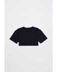Maison Mangostan - florecitas crop t-shirt - black
