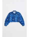 Maison Mangostan - carpet microcorduroy crop shirt - blue