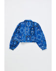 Maison Mangostan - carpet microcorduroy crop shirt - blue