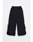 Maison Mangostan - ruffles nylon pants - black