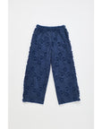 Maison Mangostan - lace flower pants - blue