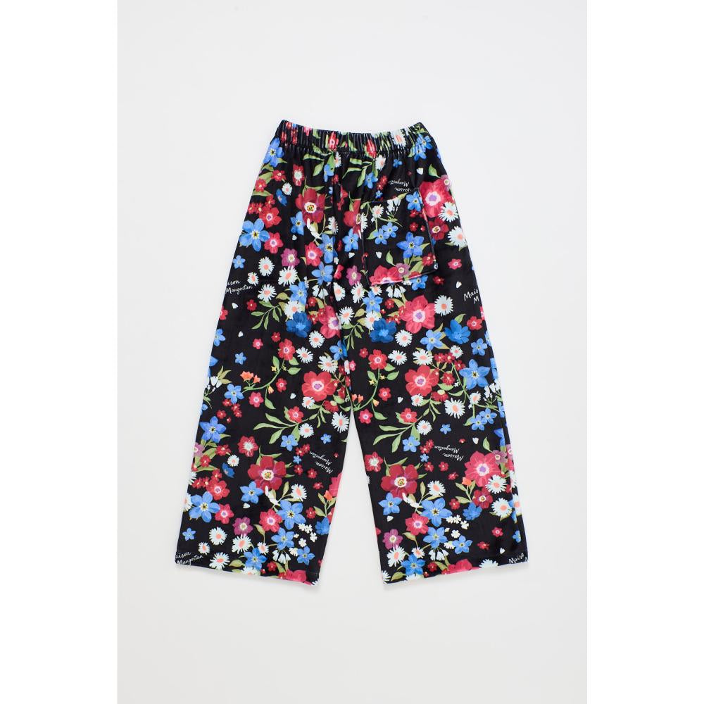 Maison Mangostan - florecitas velvet sweatpants - black