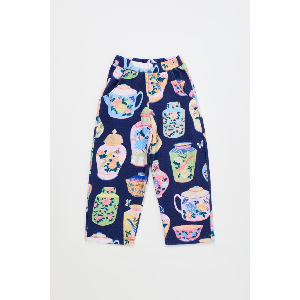 Maison Mangostan - porcelain quilted pants - blue