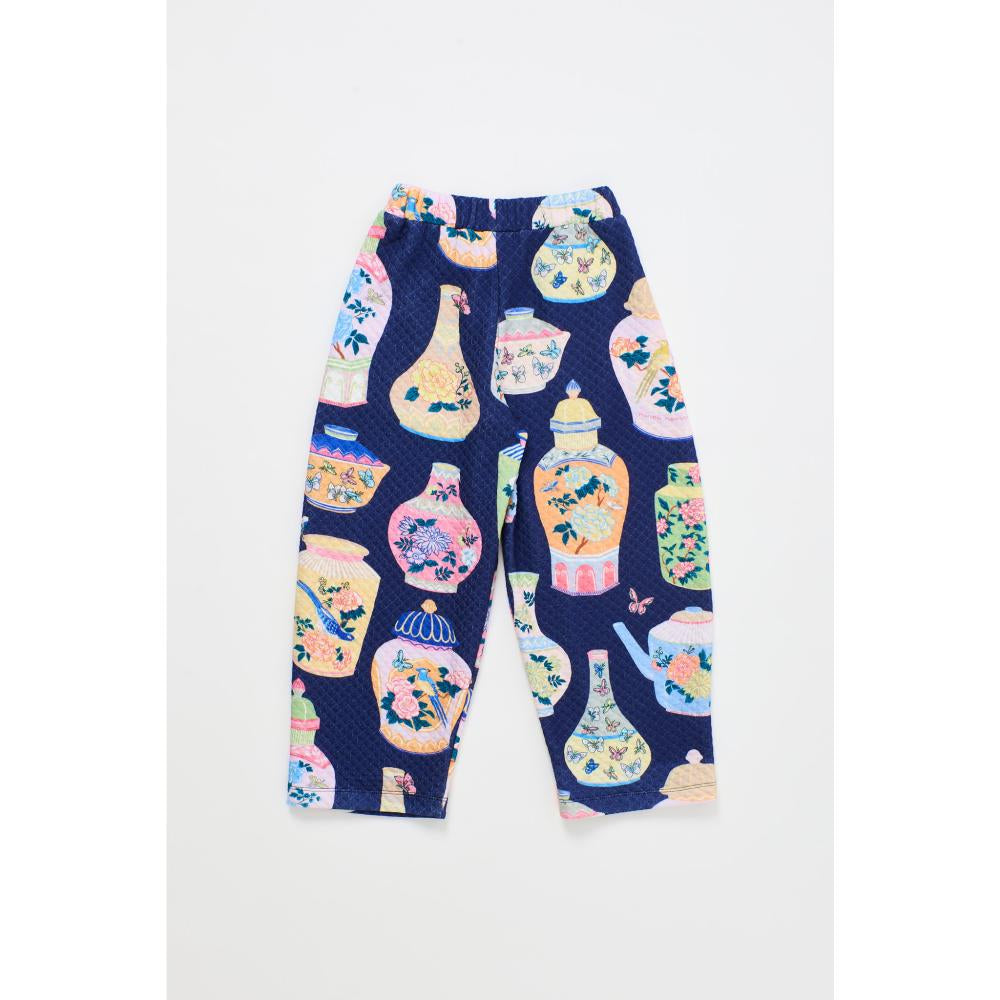 Maison Mangostan - porcelain quilted pants - blue