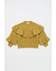 Maison Mangostan - ruffles knitted cardigan - mustard