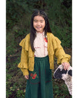 Maison Mangostan - ruffles knitted cardigan - mustard