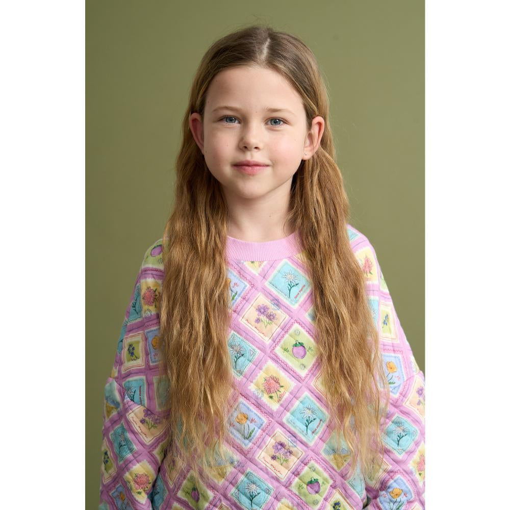 Maison Mangostan - postcard quilted sweatshirt - lilac