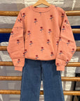 The campamento - kids - flowers sweatshirt - pink