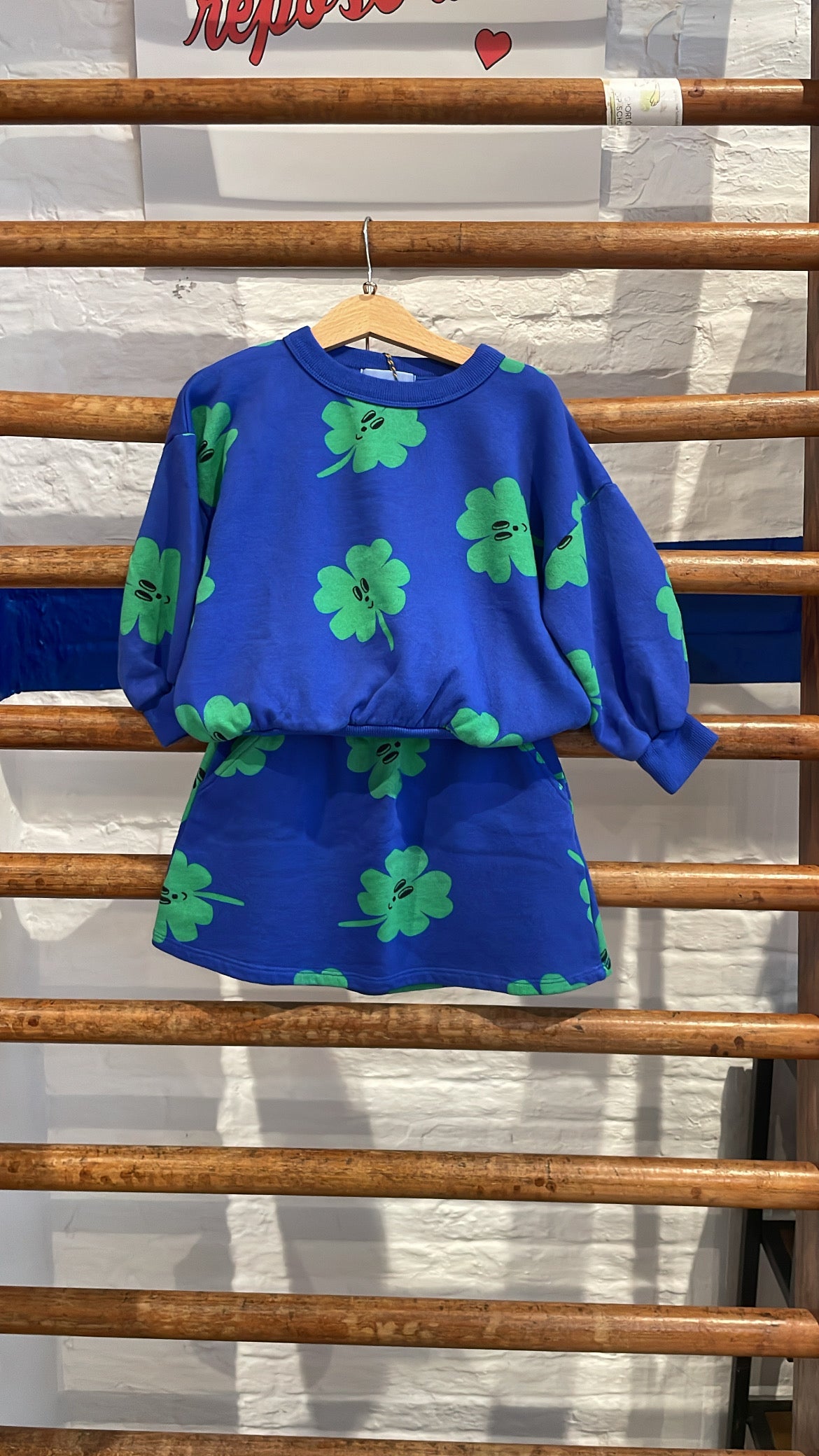 Bobo Choses - kids - lucky clover allover skirt - blue