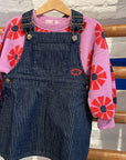 Bobo Choses - kids - tic tac toe denim dress - navy blue