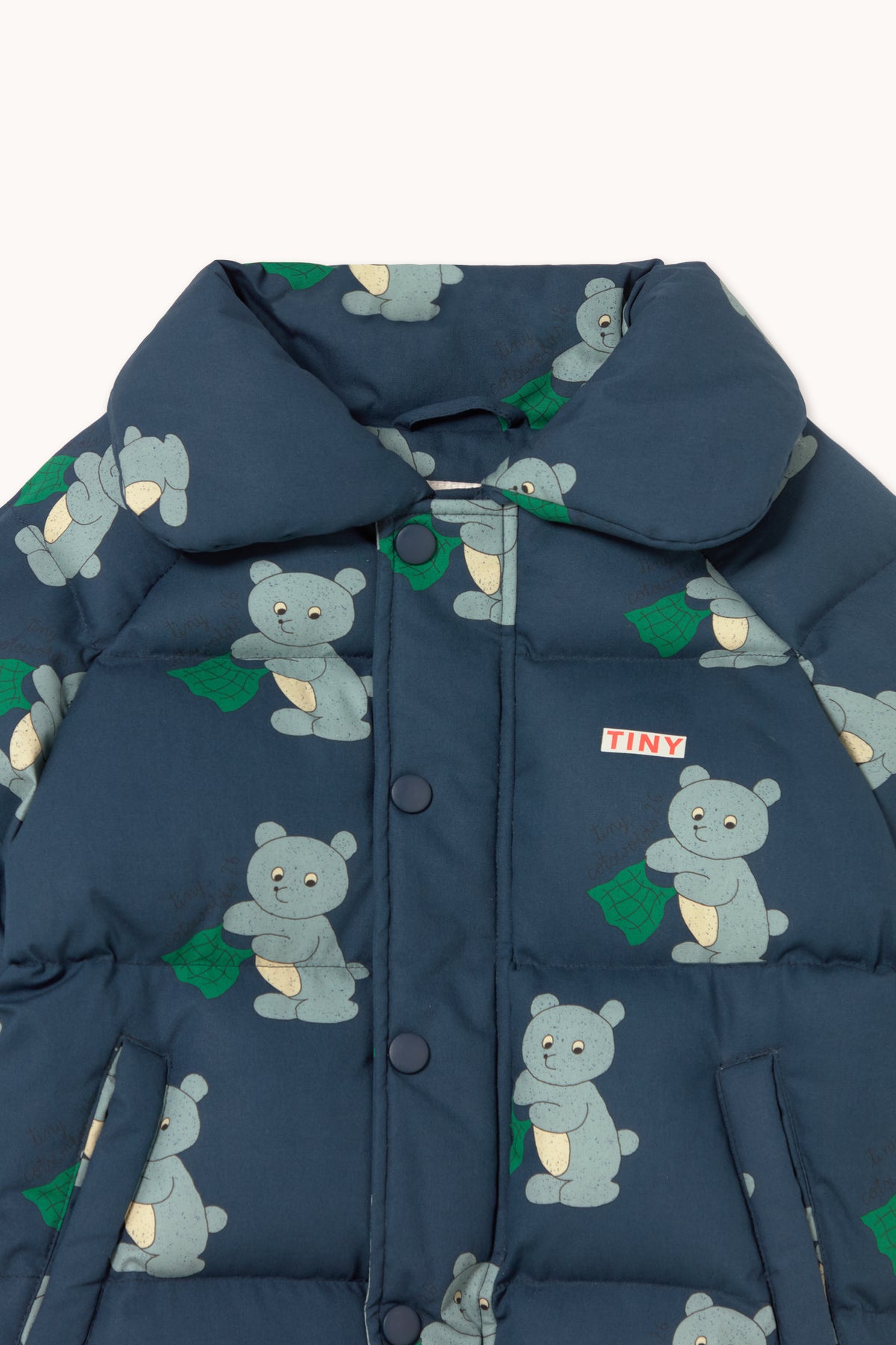 Tiny Cottons - kids - bears padded jacket - light navy