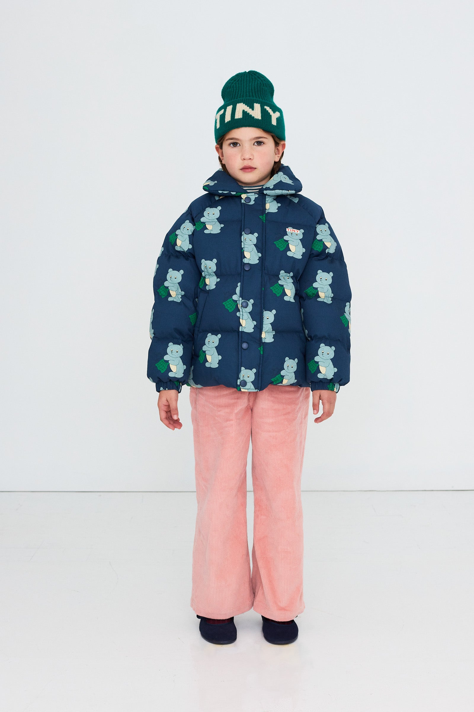Tiny Cottons - kids - bears padded jacket - light navy