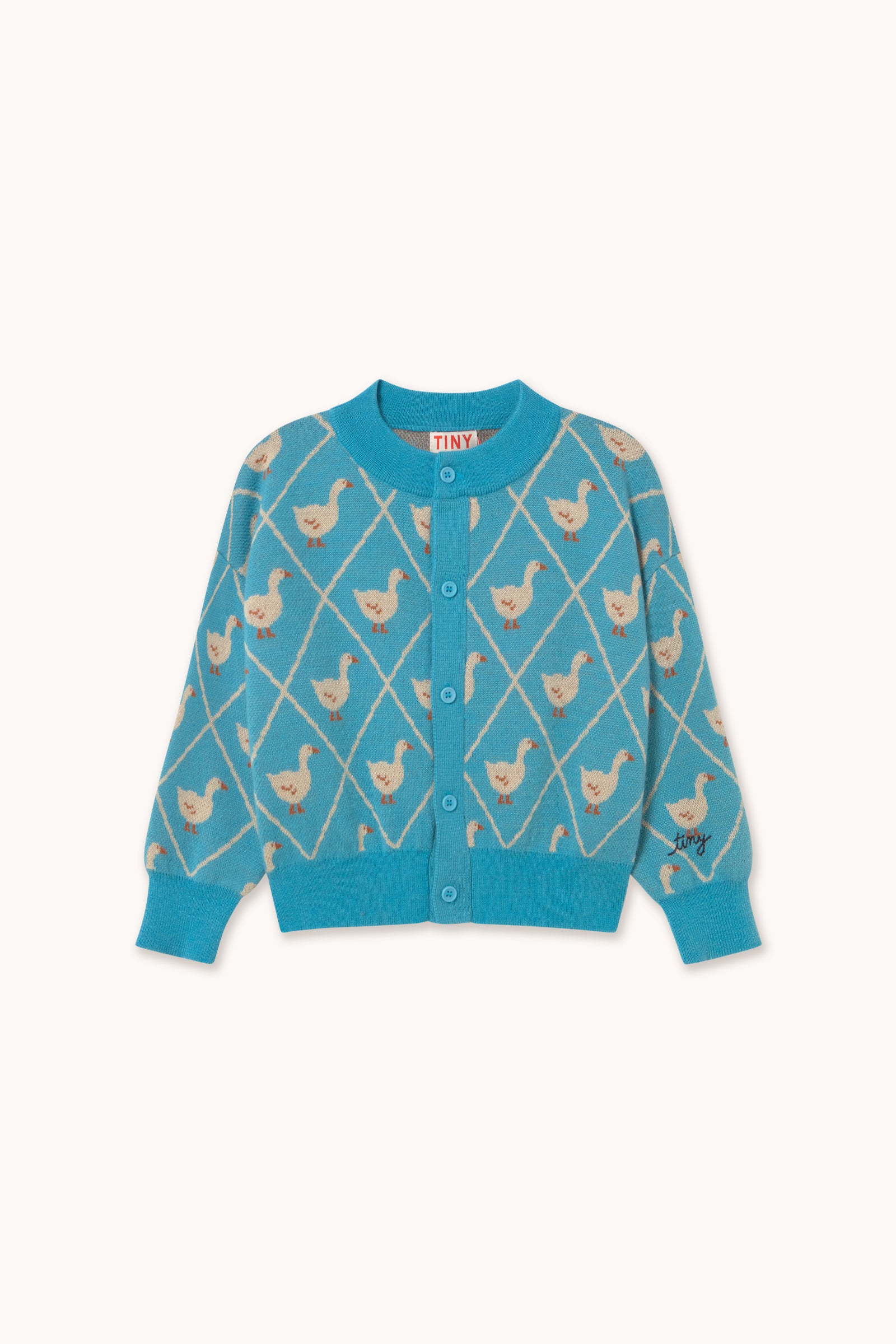 Tiny Cottons - kids - swans cardigan - cyan
