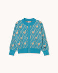 Tiny Cottons - kids - swans cardigan - cyan