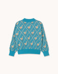 Tiny Cottons - kids - swans cardigan - cyan