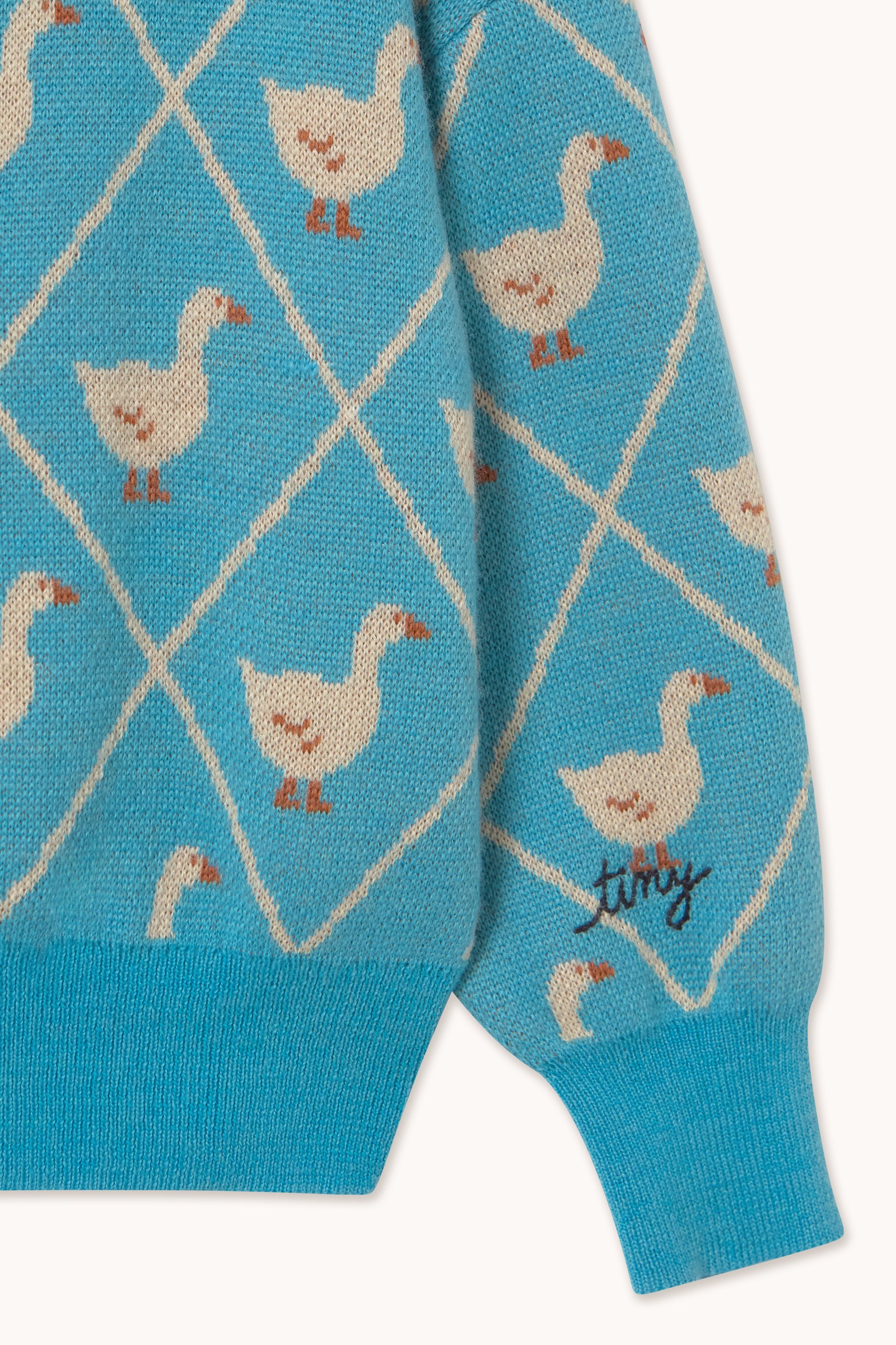 Tiny Cottons - kids - swans cardigan - cyan