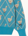 Tiny Cottons - kids - swans cardigan - cyan