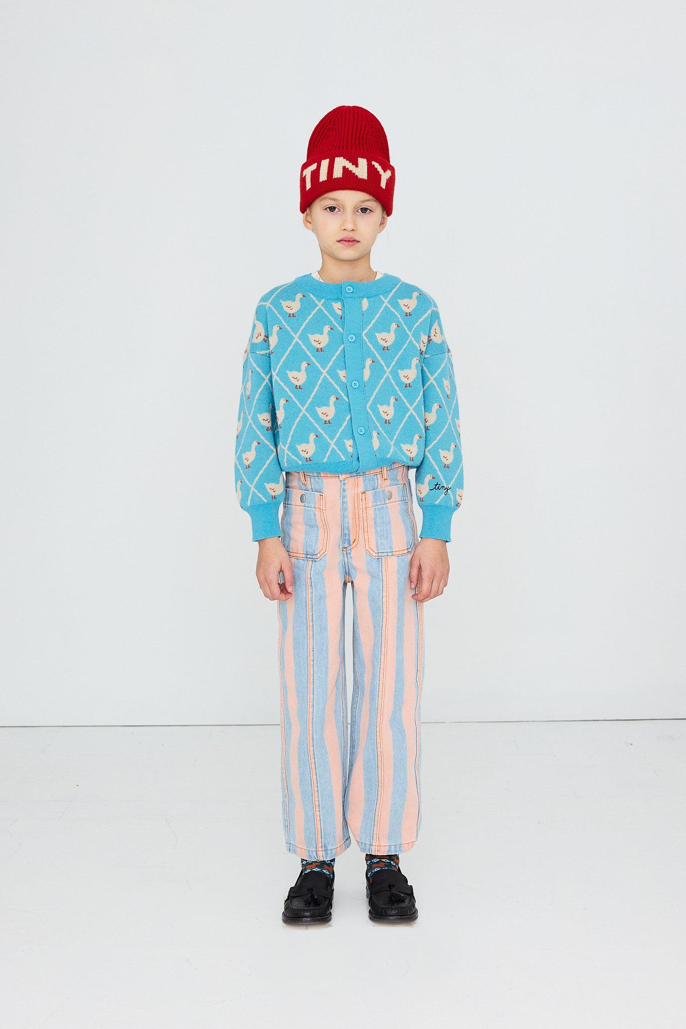 Tiny Cottons - kids - swans cardigan - cyan