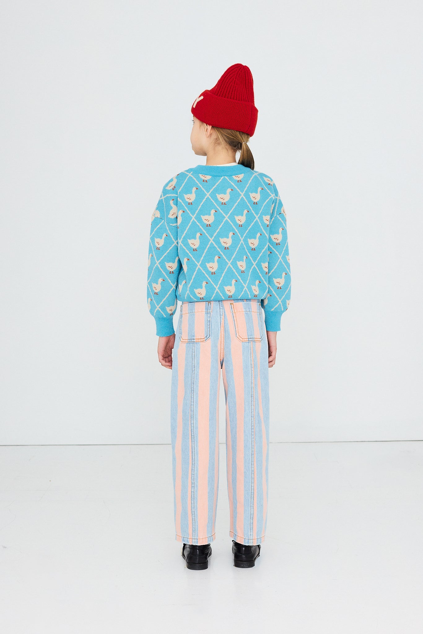 Tiny Cottons - kids - swans cardigan - cyan