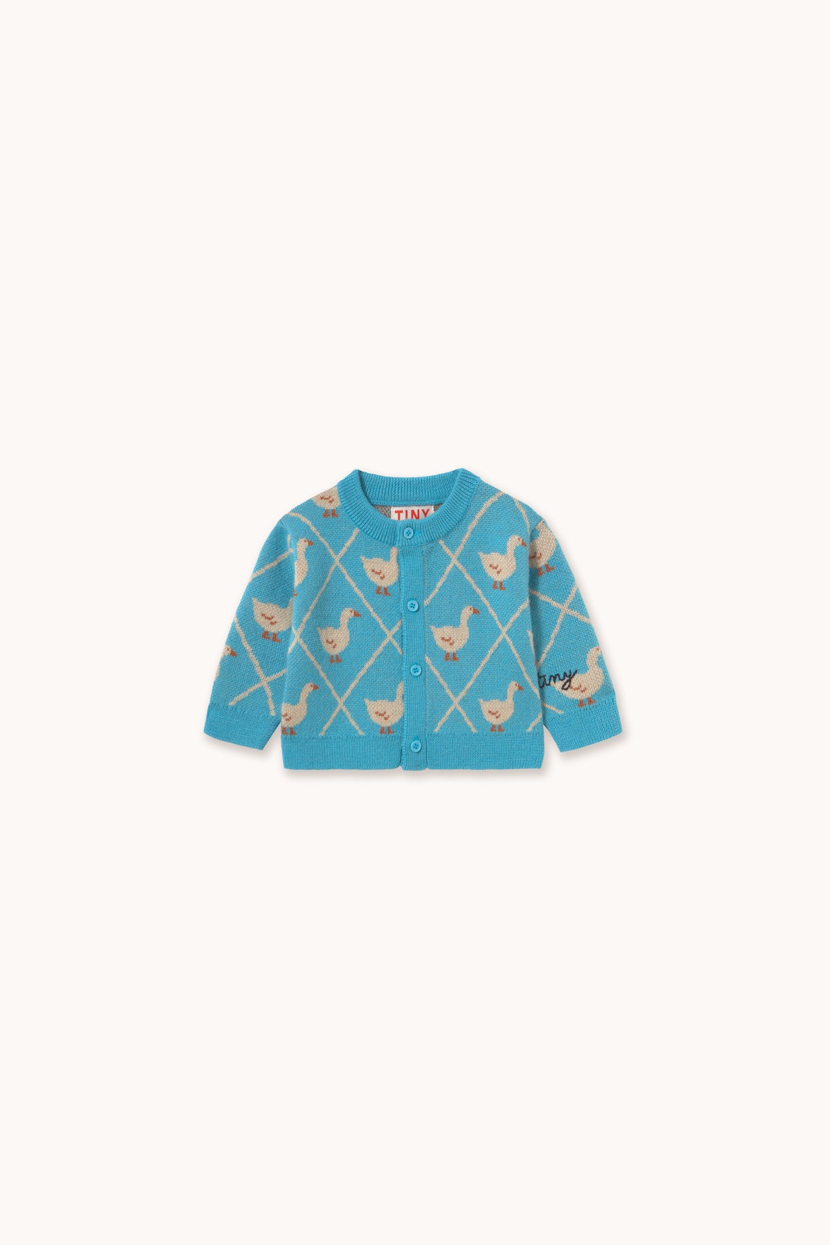 Tiny Cottons - baby - swans cardigan - cyan