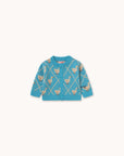 Tiny Cottons - baby - swans cardigan - cyan