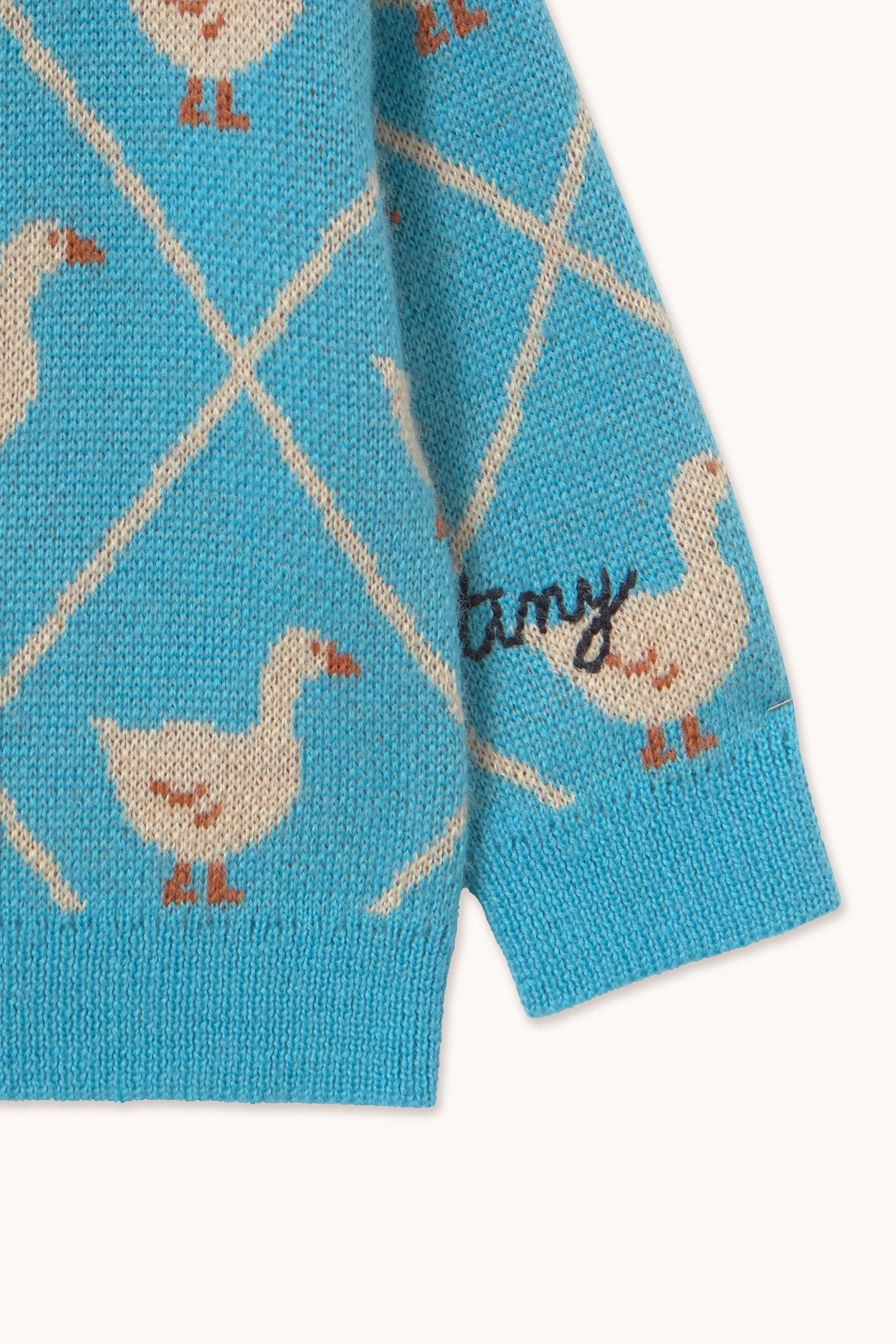 Tiny Cottons - baby - swans cardigan - cyan