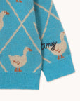 Tiny Cottons - baby - swans cardigan - cyan