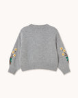 Tiny Cottons - kids - flowers cardigan - grey melange